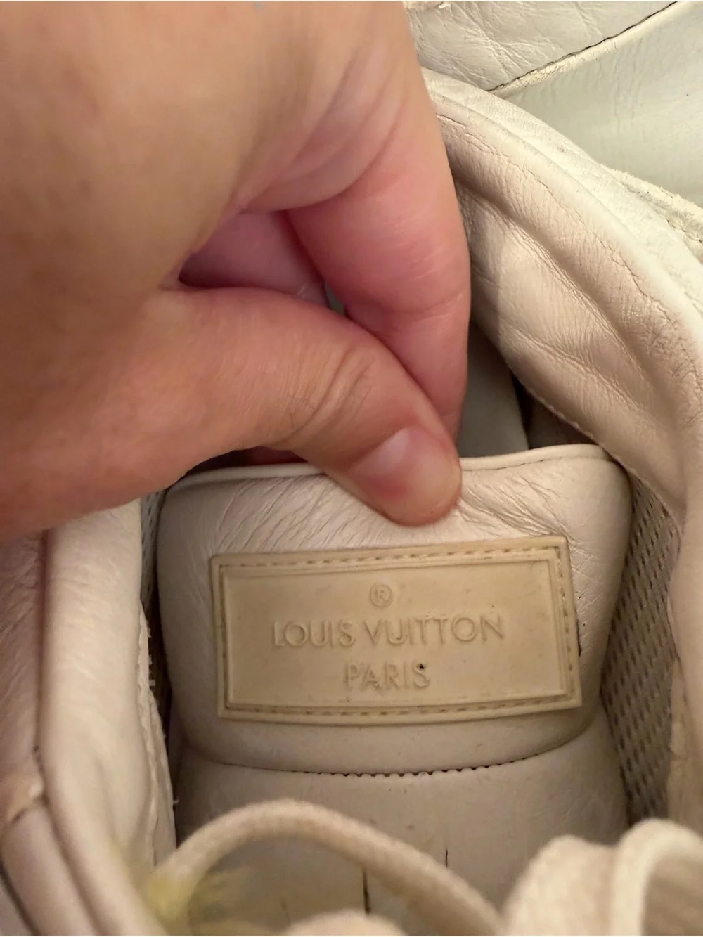 Louis Vuitton White Cream High-Top Sneakers